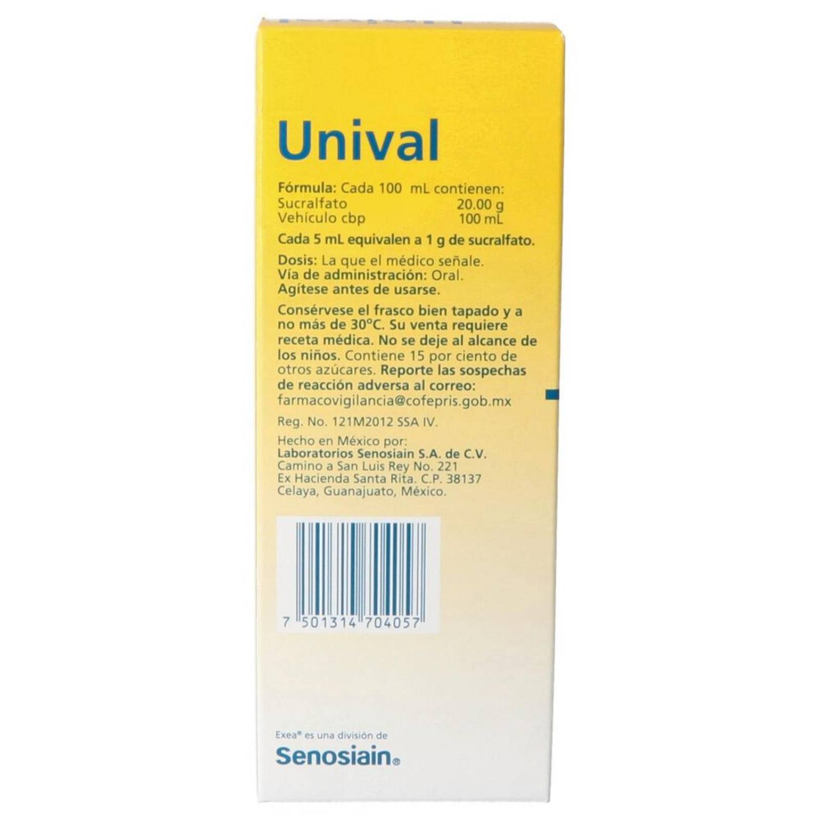 Unival Suspensión 1 g/ 5 mL Caja Con Frasco Con 230mL 