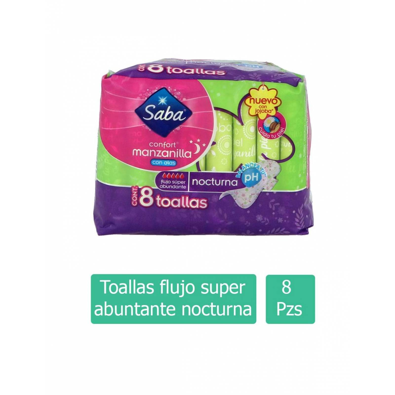 Saba Confort Manzanilla Con Alas Paquete Con 8 Toallas - Nocturna 