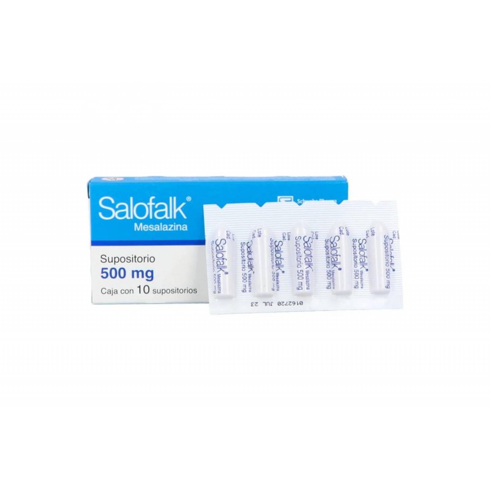 Salofalk Supositorios 500 mg Caja Con 10 Supositorios 