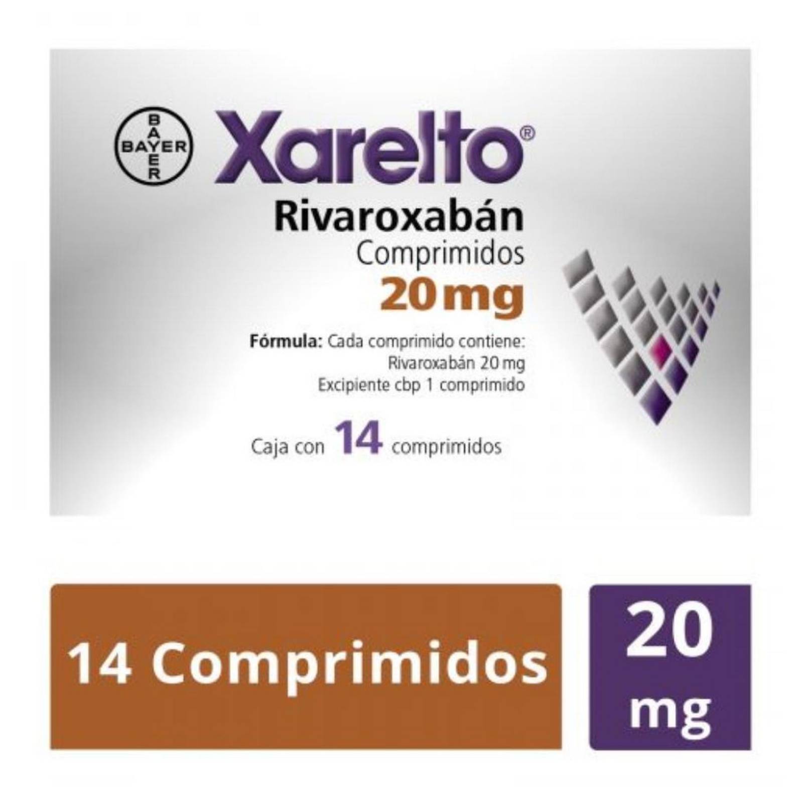 Xarelto 20 mg Caja Con 14 Comprimidos 