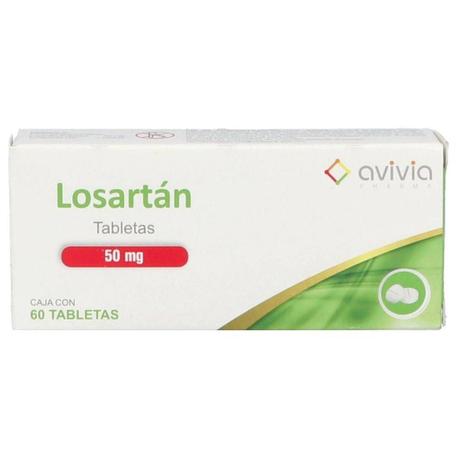 Losartán 50 mg Caja Con 60 Compirmidos 