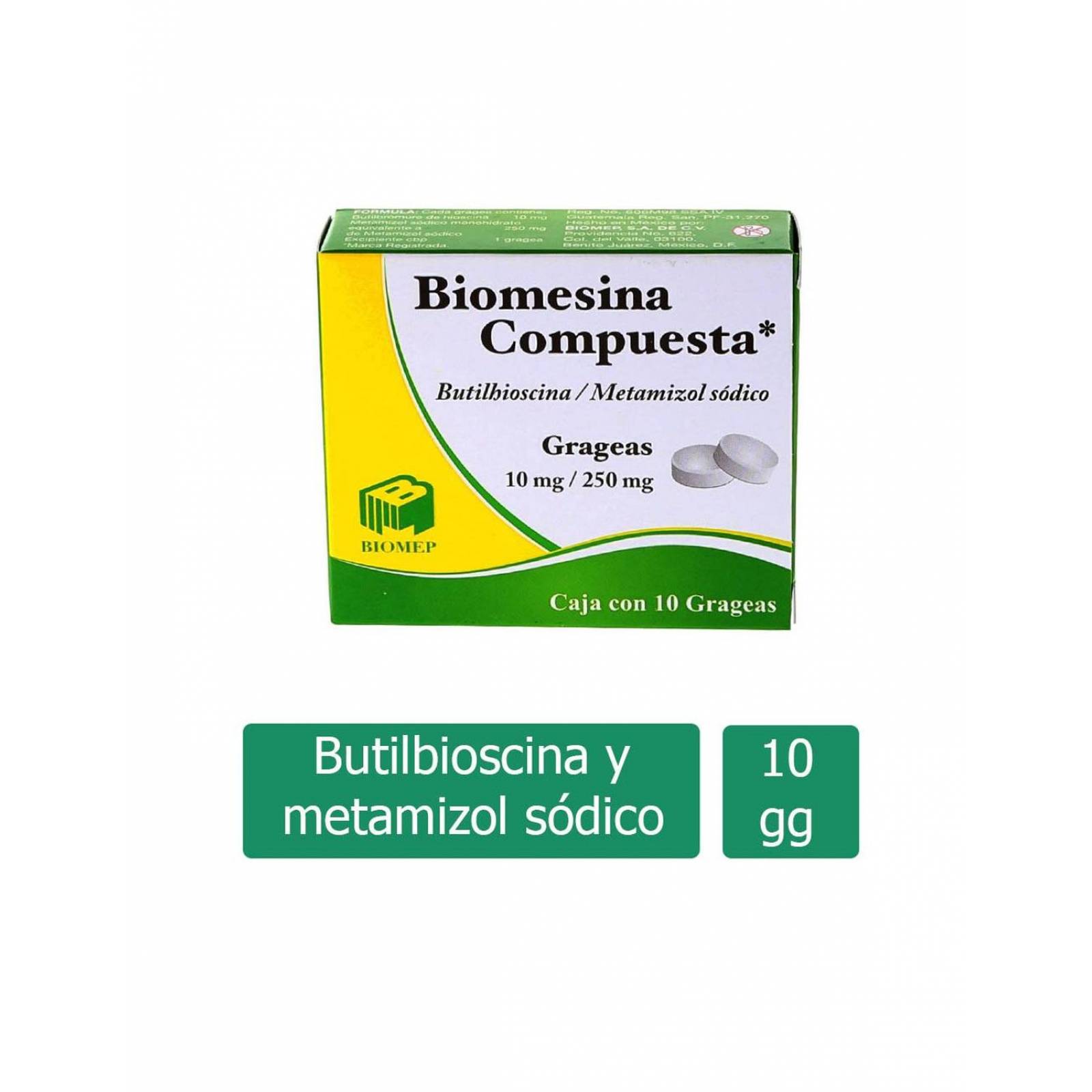 BIOMESINA COMPTABUTILHIOS/METAM10/250MGC/10GRAS 