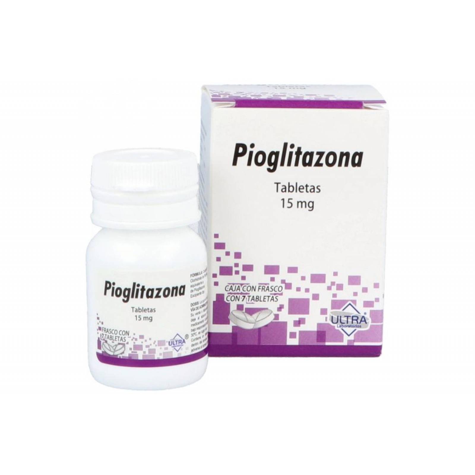 Pioglitazona 15 mg Caja Con Frasco Con 7 Tabletas 