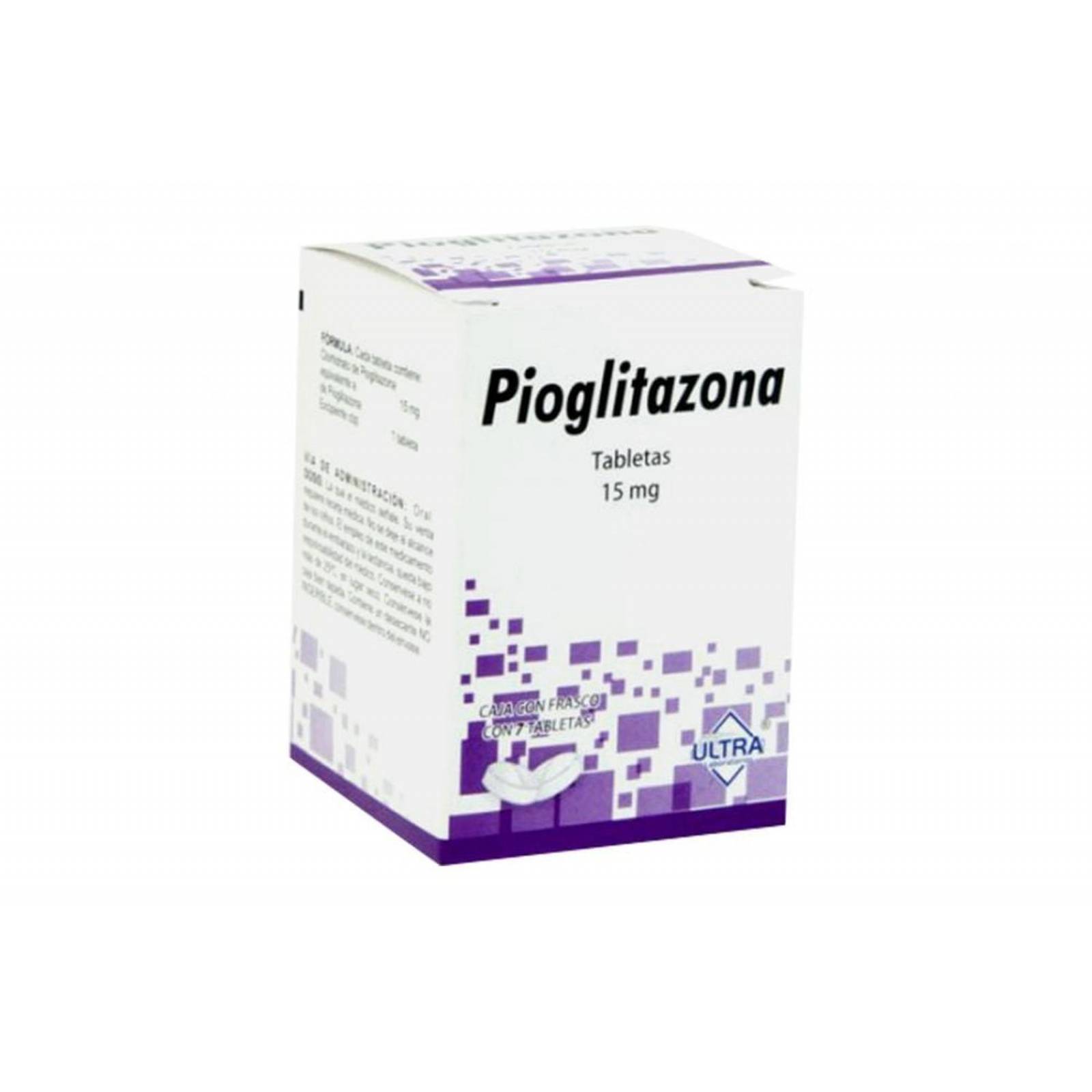 Pioglitazona 15 mg Caja Con Frasco Con 7 Tabletas 
