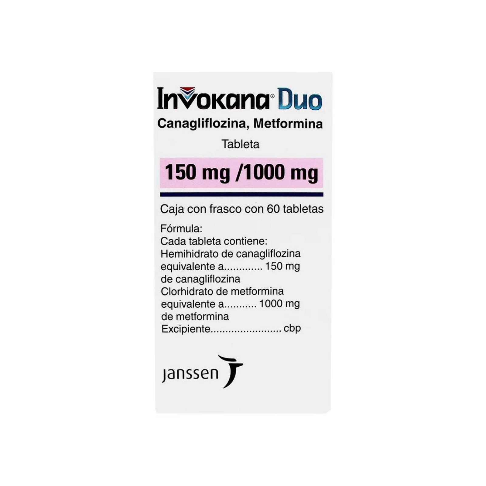 Invokana Duo 150 mg / 1000 mg Caja Con 60 Tabletas 