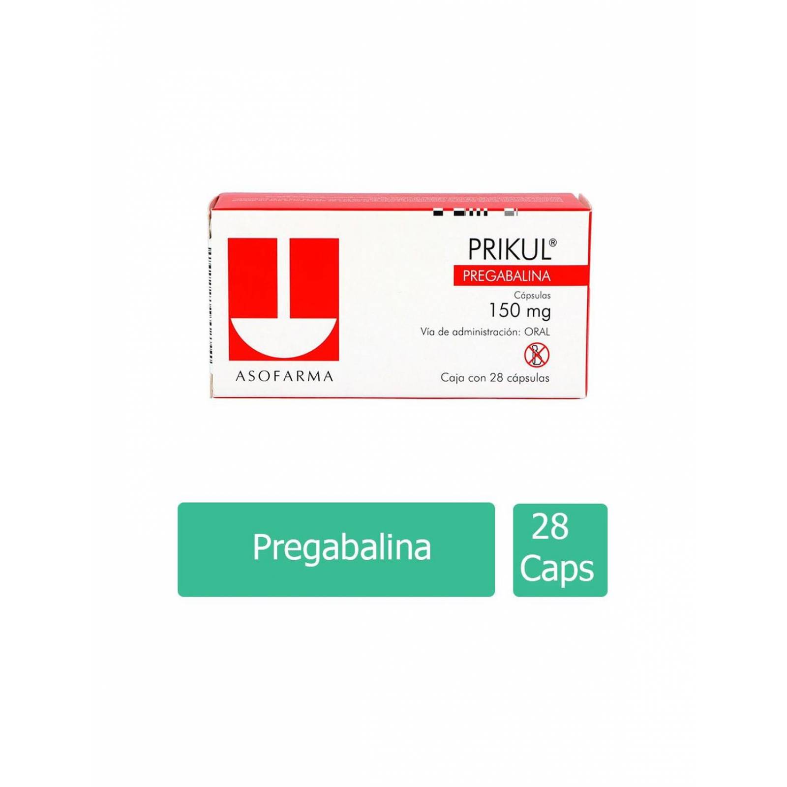 Prikul 150 mg Caja Con 28 Cápsulas 