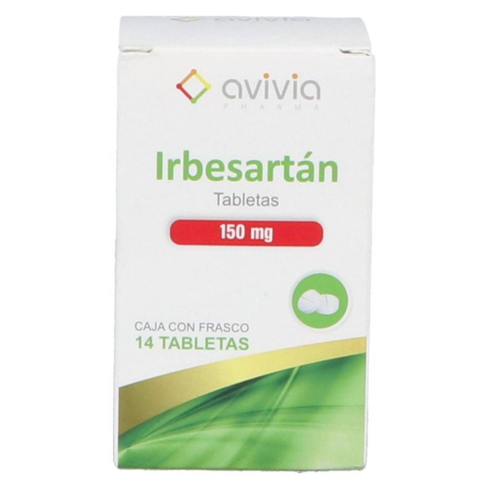 Irbersartan 150 mg Caja Con 14 Tabletas 