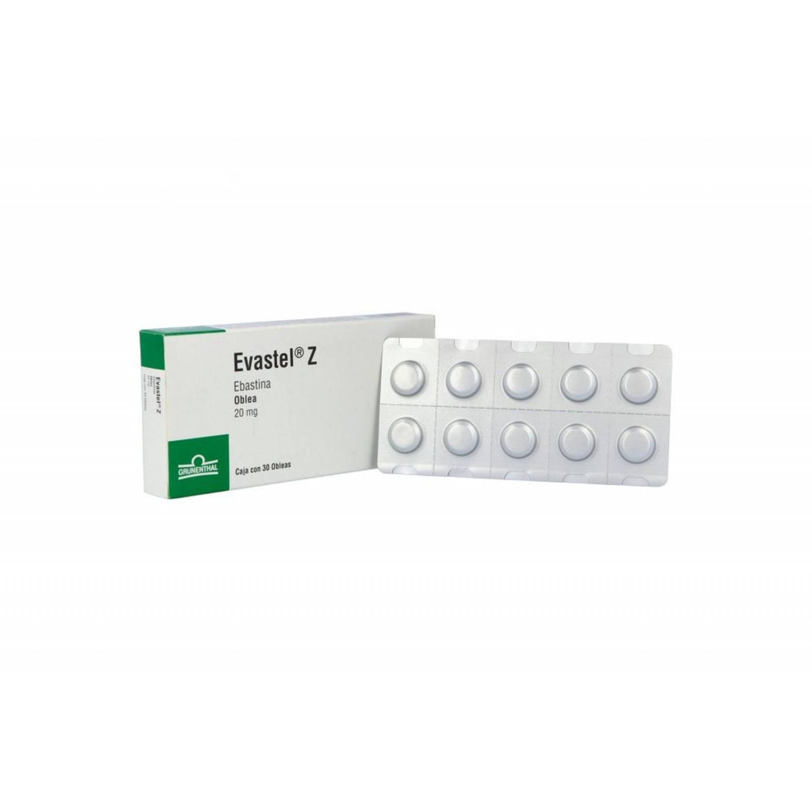 Evastel-Z 20 mg Caja Con 30 Obleas 