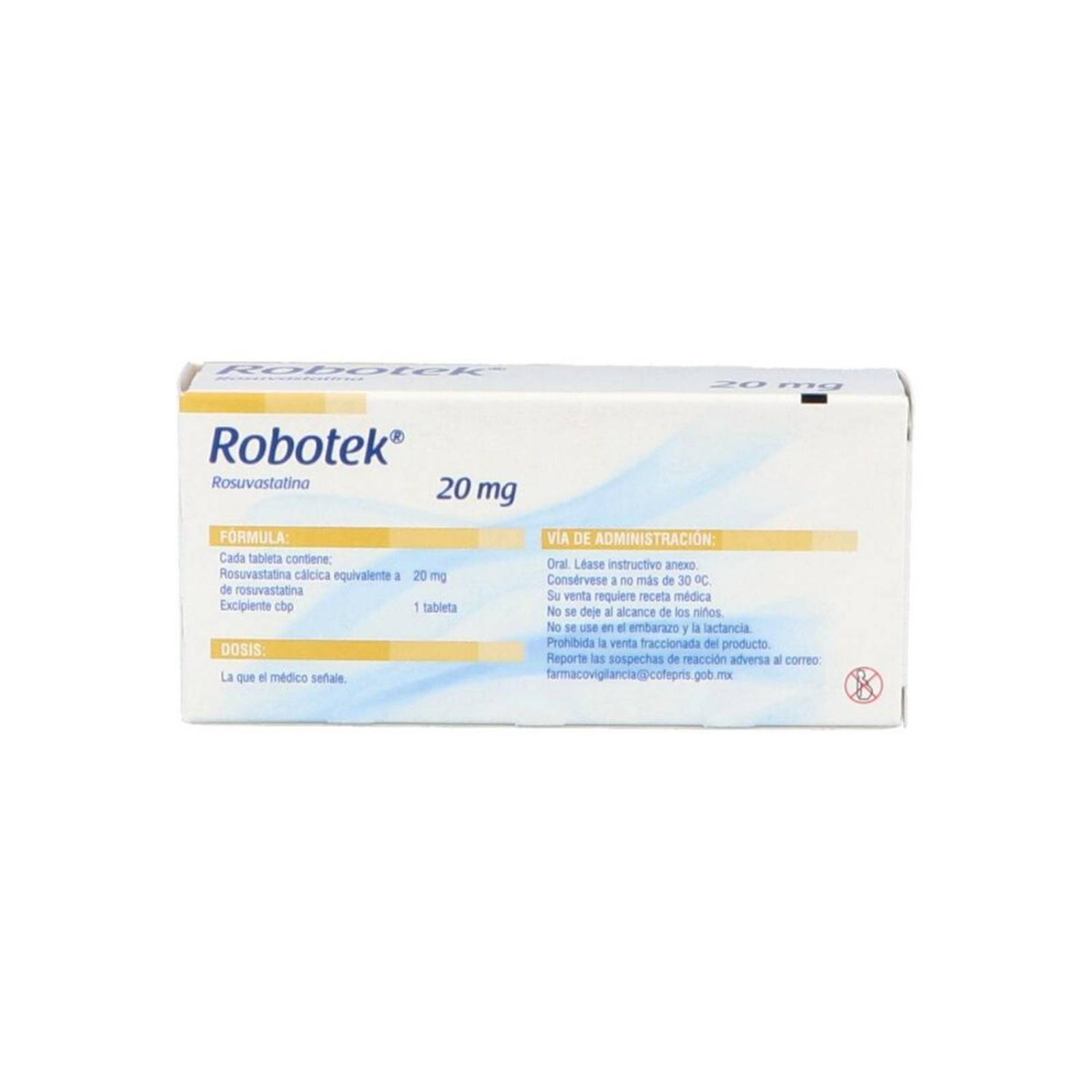 Robotek 20 mg Caja Con 30 Tabletas 