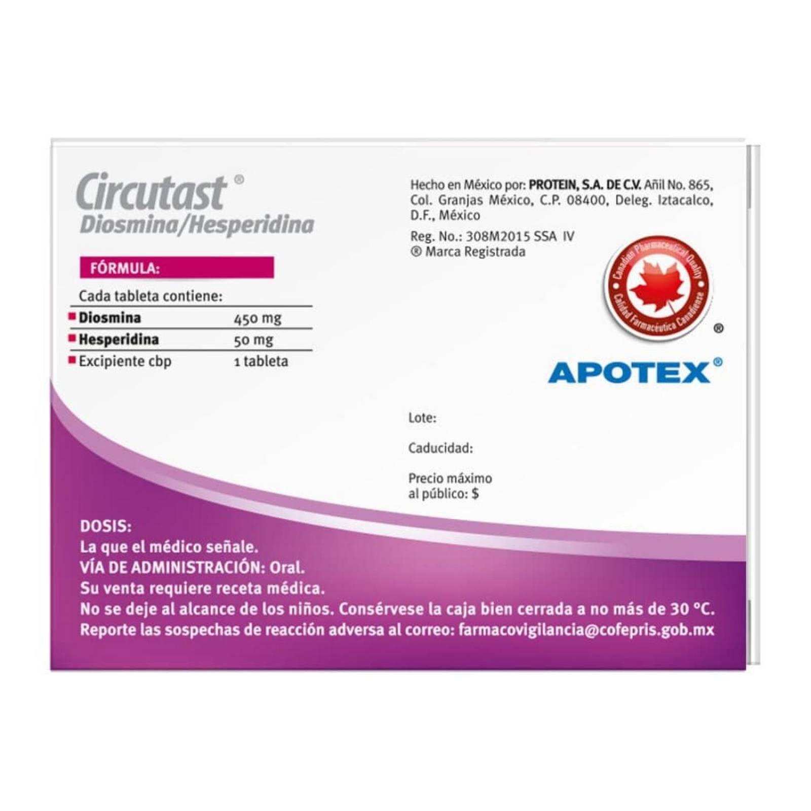 Circutast 450 mg/50 mg Caja Con Blíster Con 20 Tabletas 