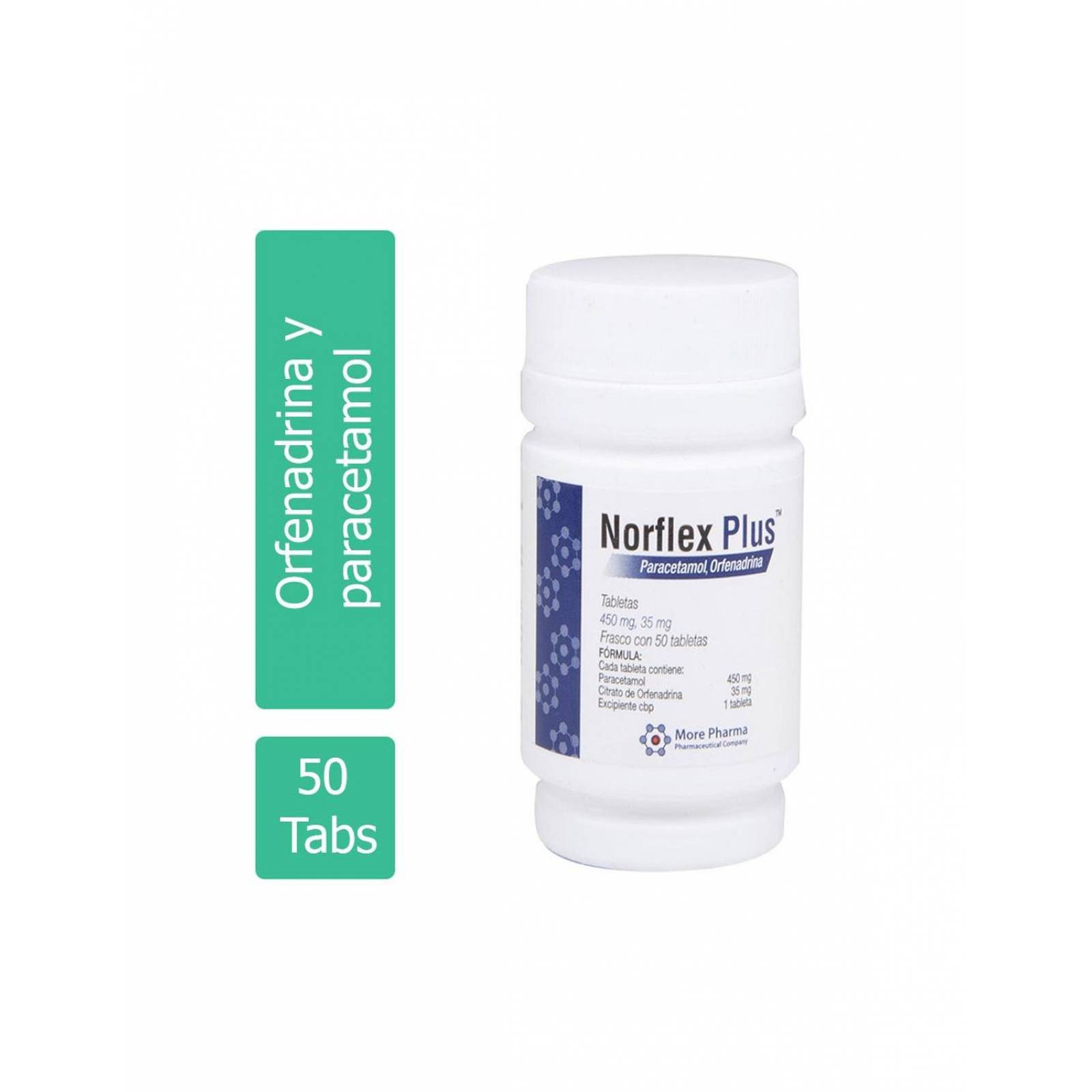 Norflex Plus 450mg/ 35mg Frasco Con 50 Tabletas 
