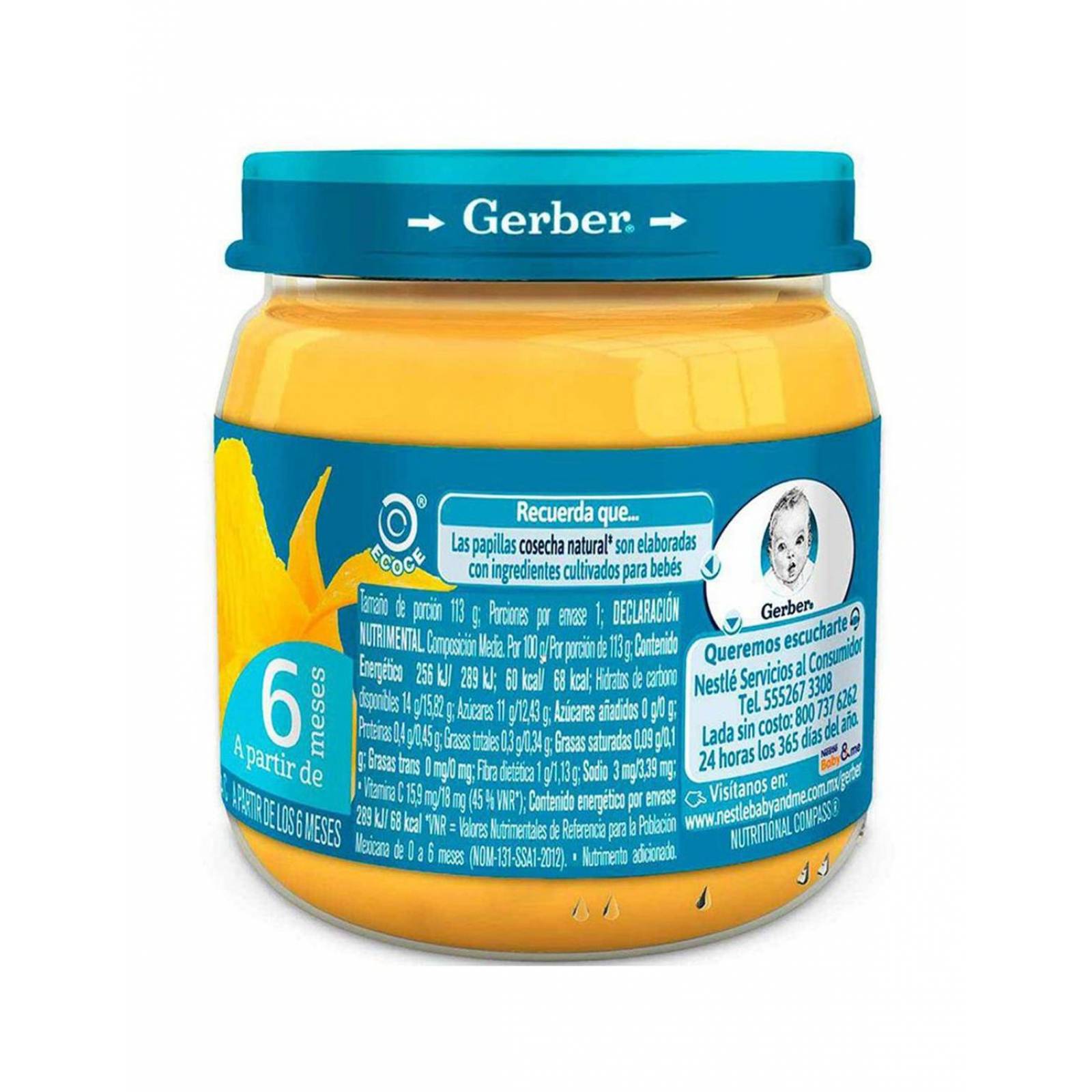 Gerber Papilla Mango 2Da Etapa Frasco Con 113 g 