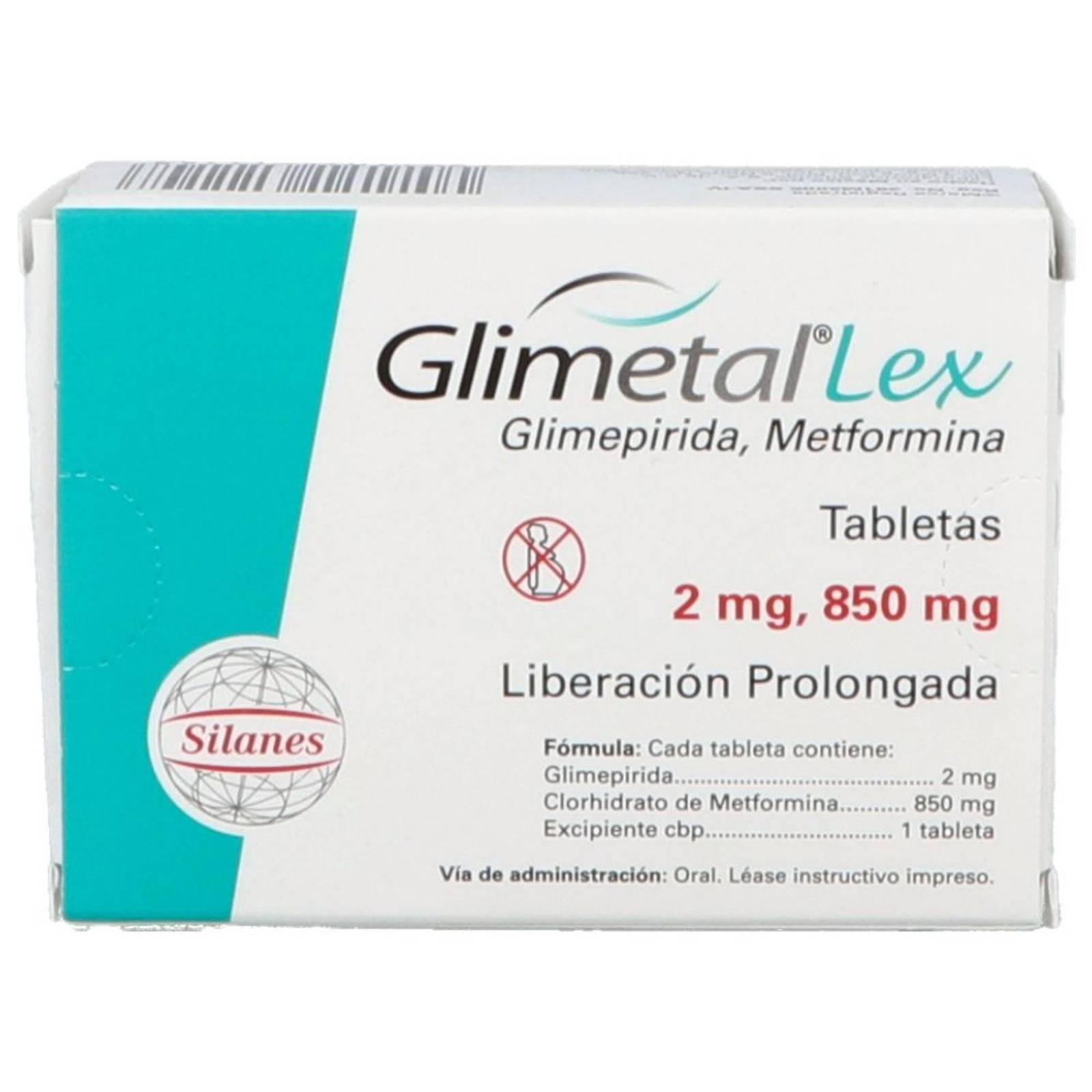 Glimetal Lex 2 mg/850 mg Caja Con 30 Tabletas 
