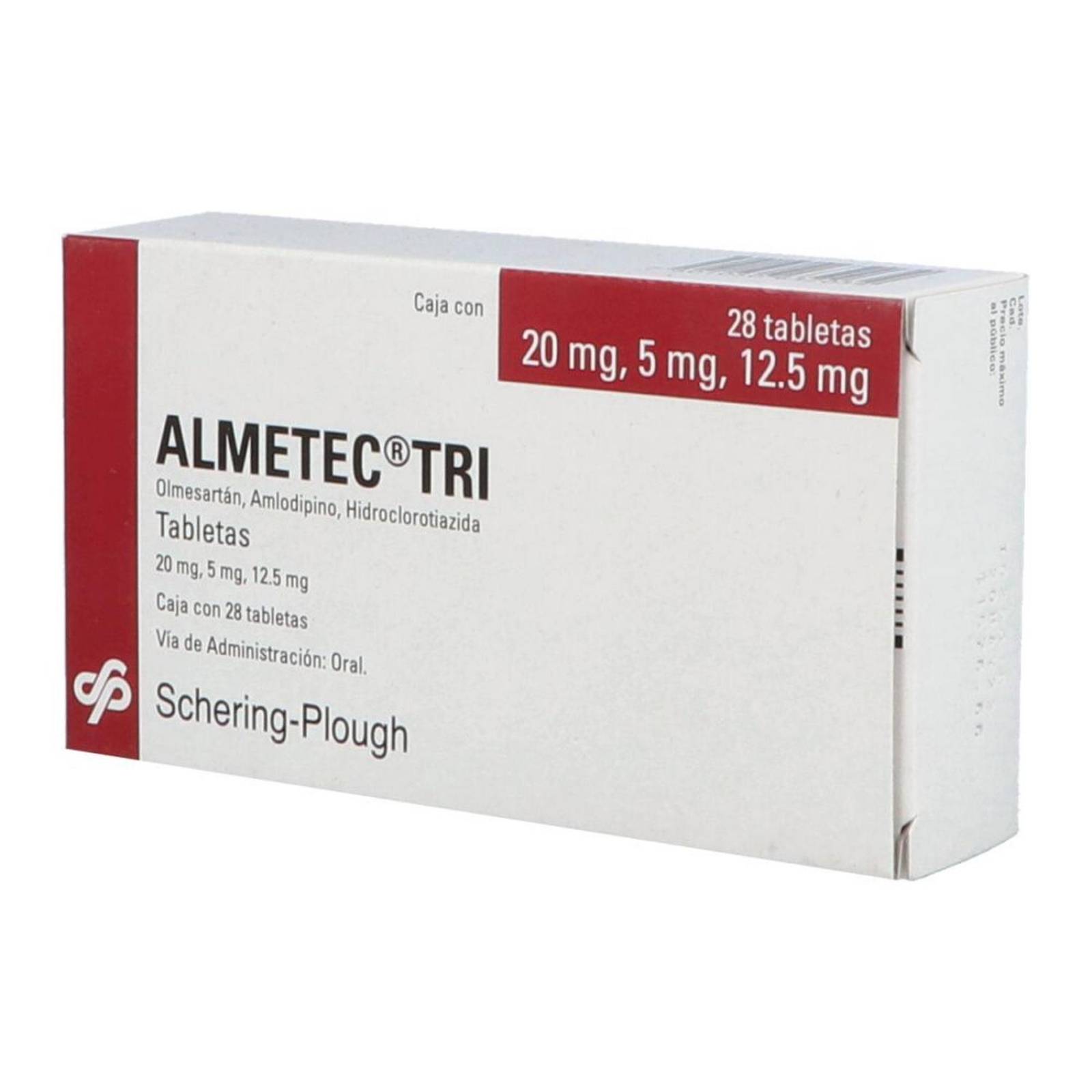 Almetec Tri 20mg/5mg/12.5mg Caja Con 28 Tabletas 