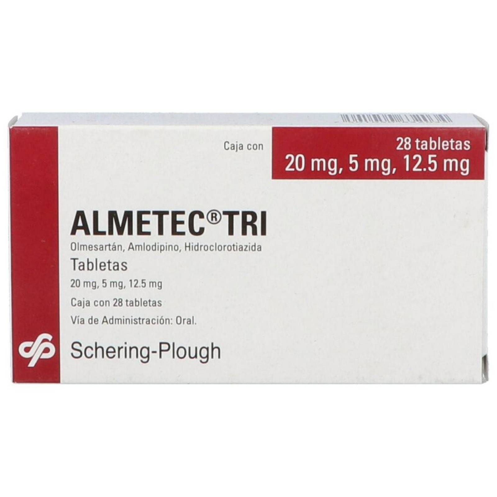 Almetec Tri 20mg/5mg/12.5mg Caja Con 28 Tabletas 