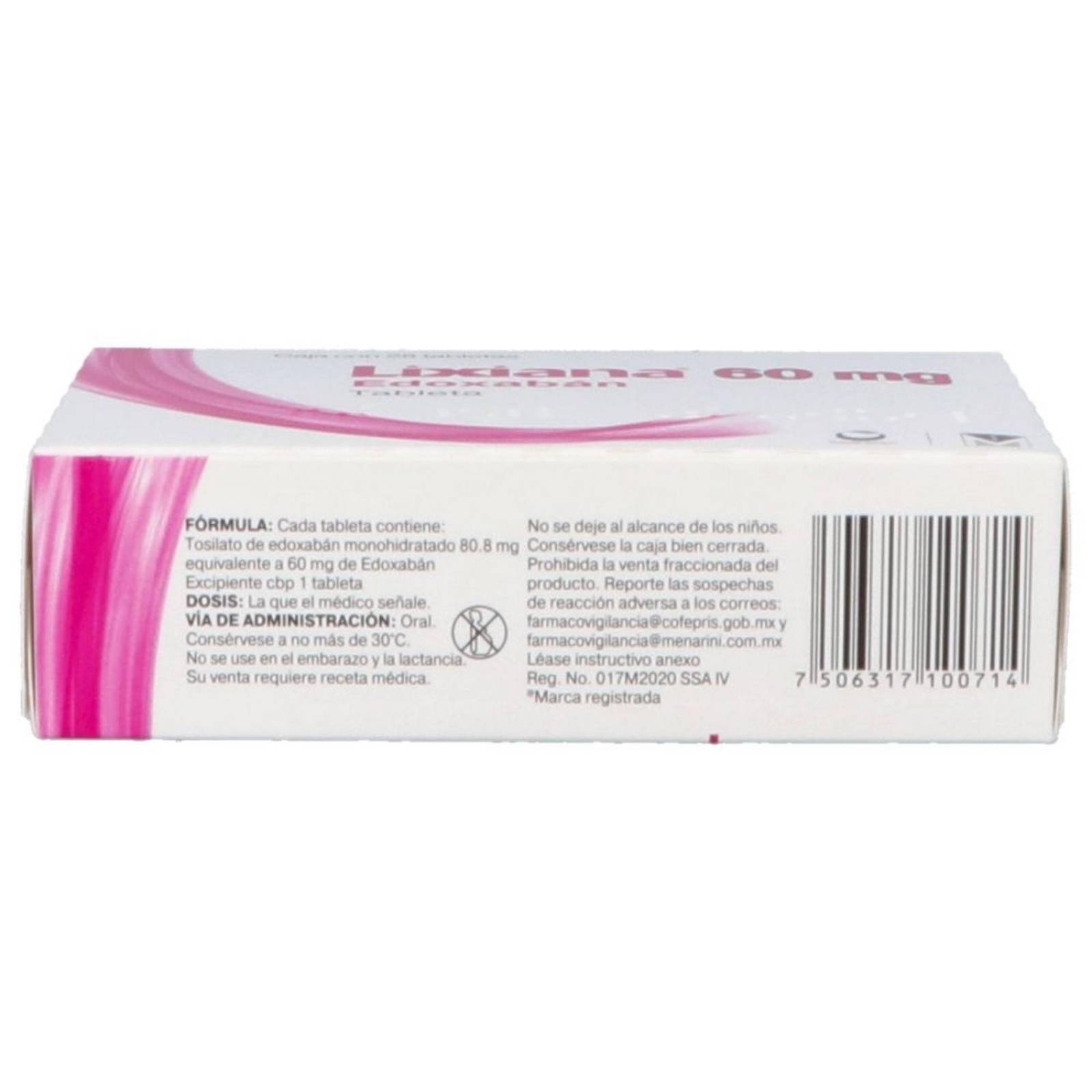 Lixiana 60 mg Caja Con 28 Tabletas 