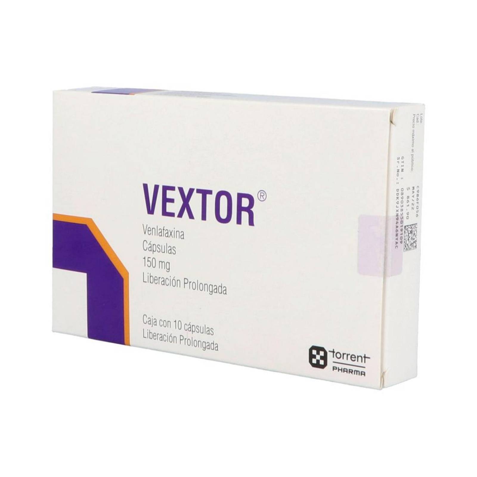 Vextor 150 mg Caja Con 10 Cápsulas De Liberación Prolongada 