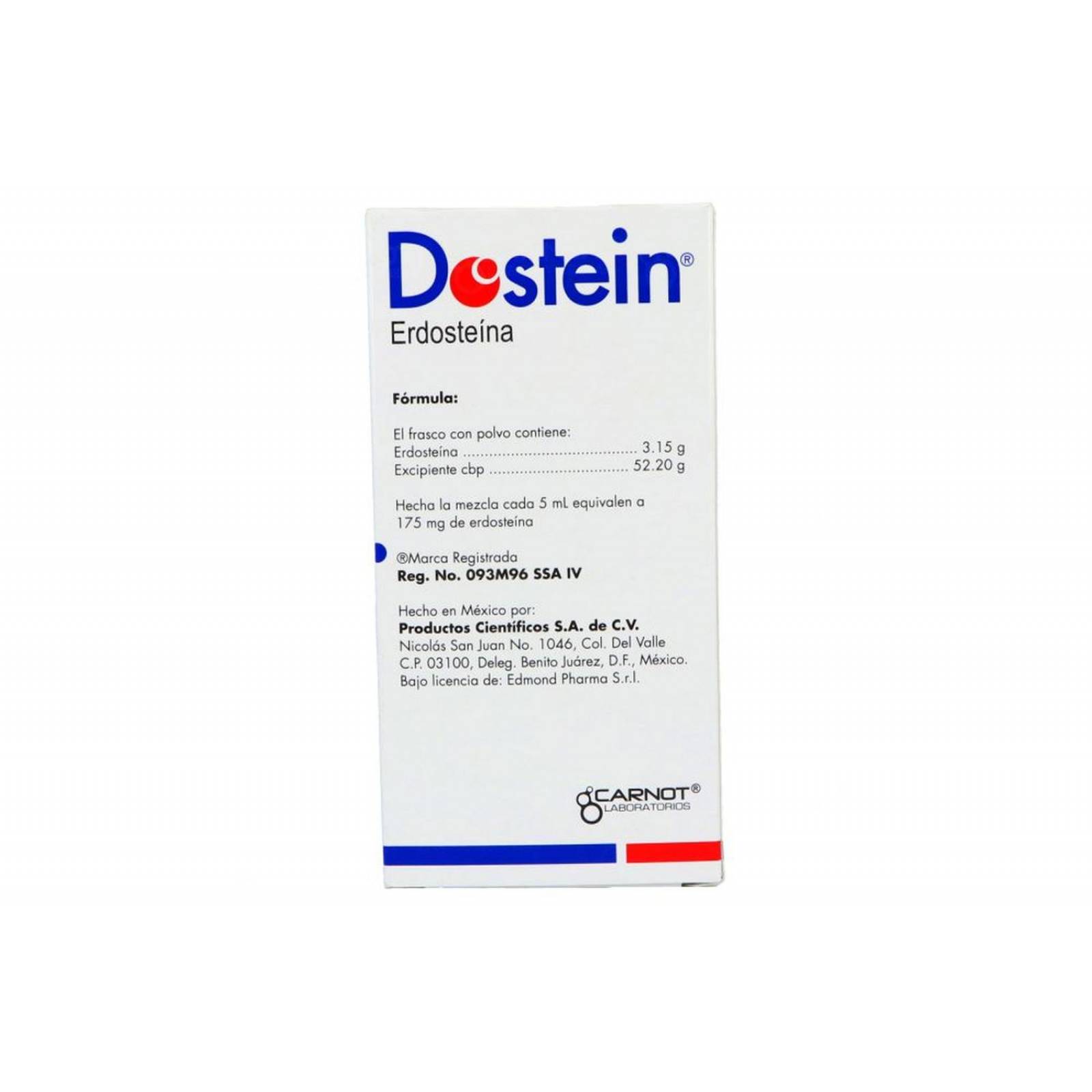 Dostein Suspensión 175 mg / 5 mL Caja Con Frasco Con Polvo Para 90 mL 