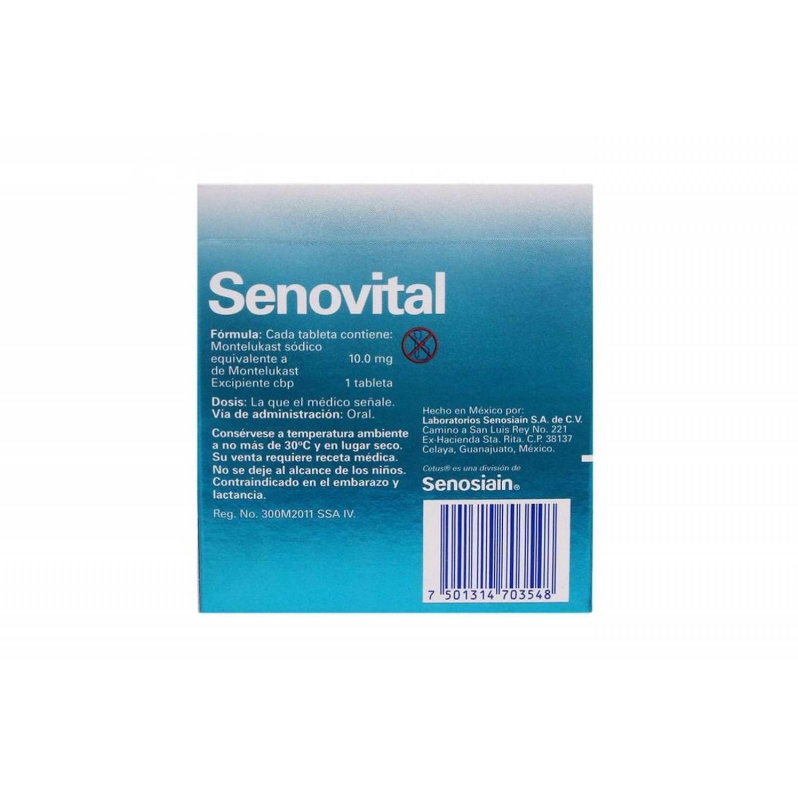 Senovital 10 mg Caja Con 30 Tabletas Recubiertas 