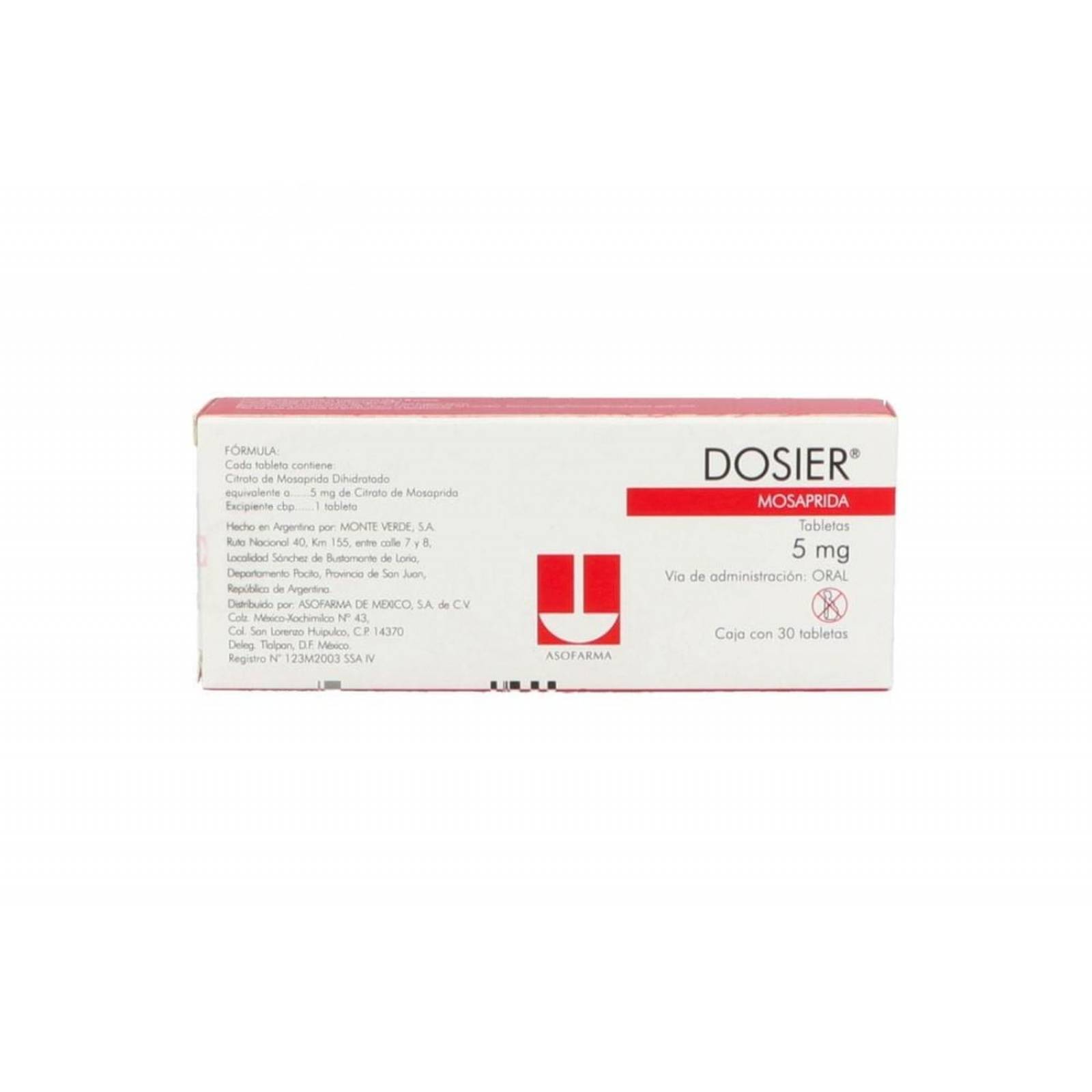 Dosier 5 mg Caja Con 30 Comprimidos 