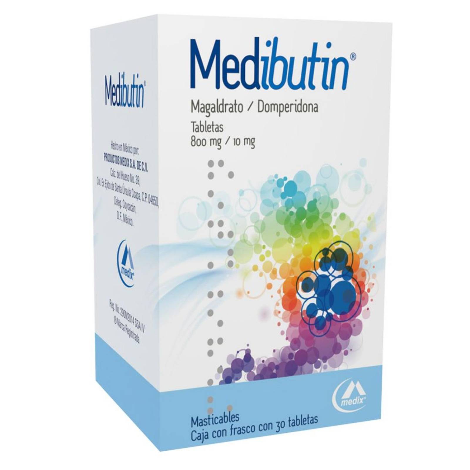 Medibutin 800 mg/10 mg Caja Con Frasco Con 30 Tabletas 