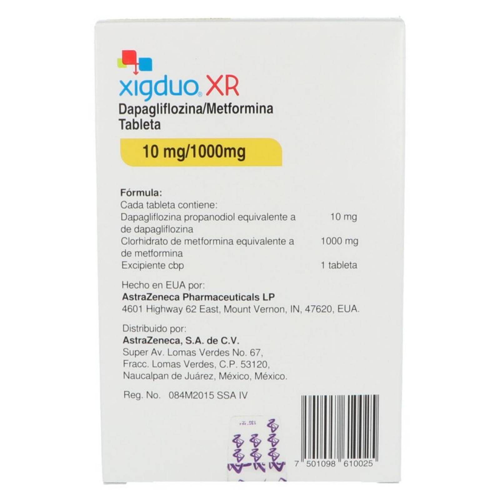 Xigduo XR 10mg / 1000 mg Caja Con 28 Tabletas 