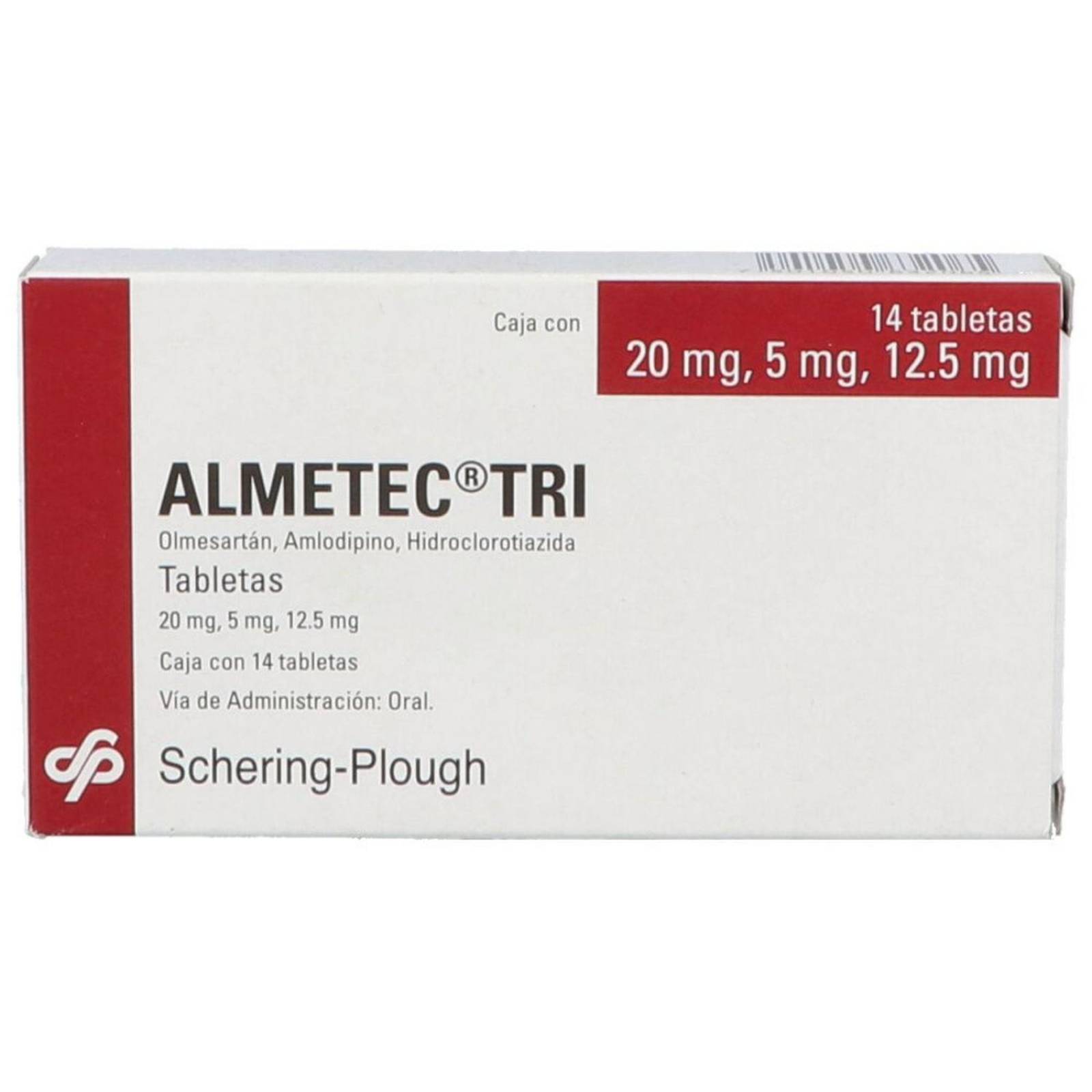 Almetec Tri 20 mg/5 mg/ 12.5 mg Caja Con 14 Tabletas 
