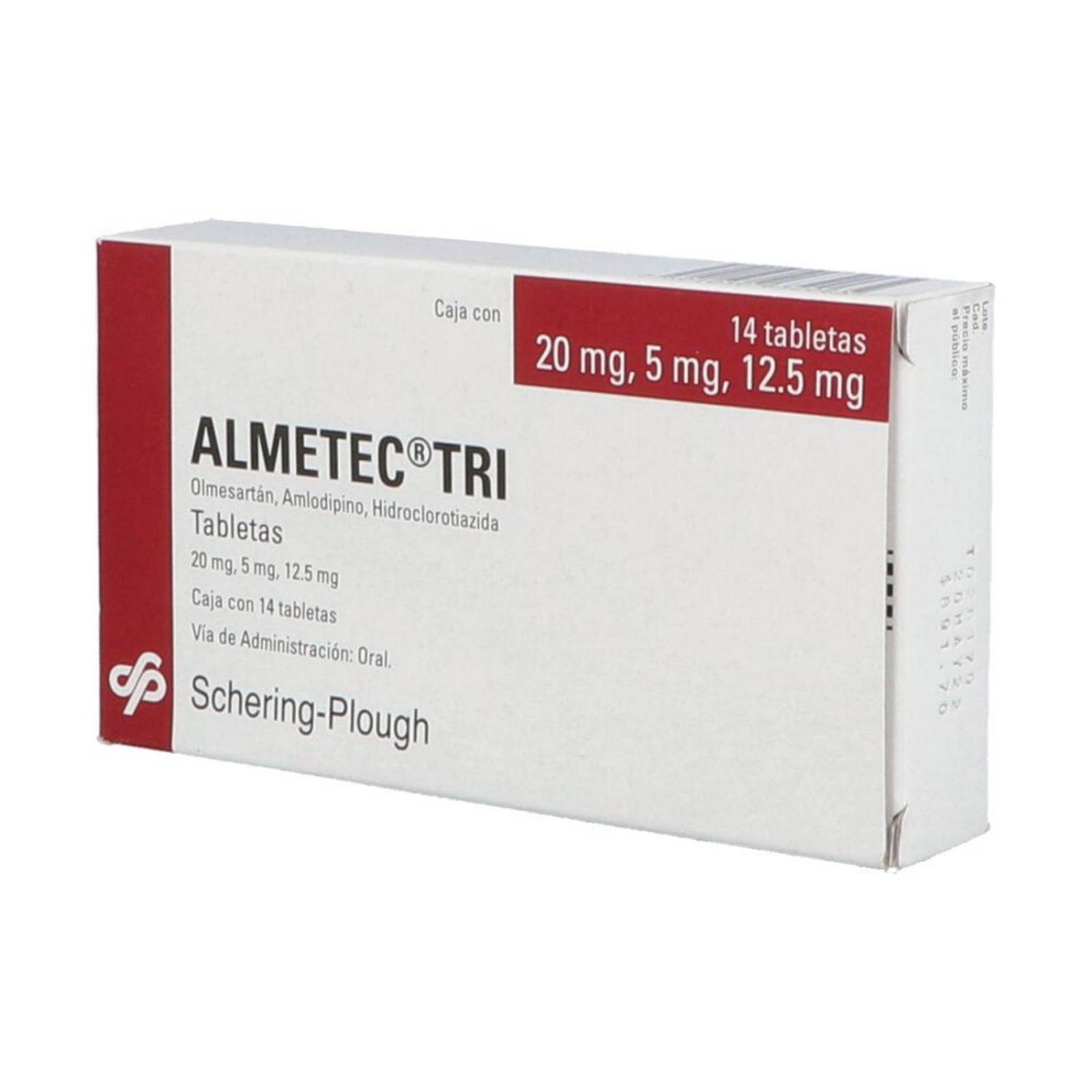 Almetec Tri 20 mg/5 mg/ 12.5 mg Caja Con 14 Tabletas 