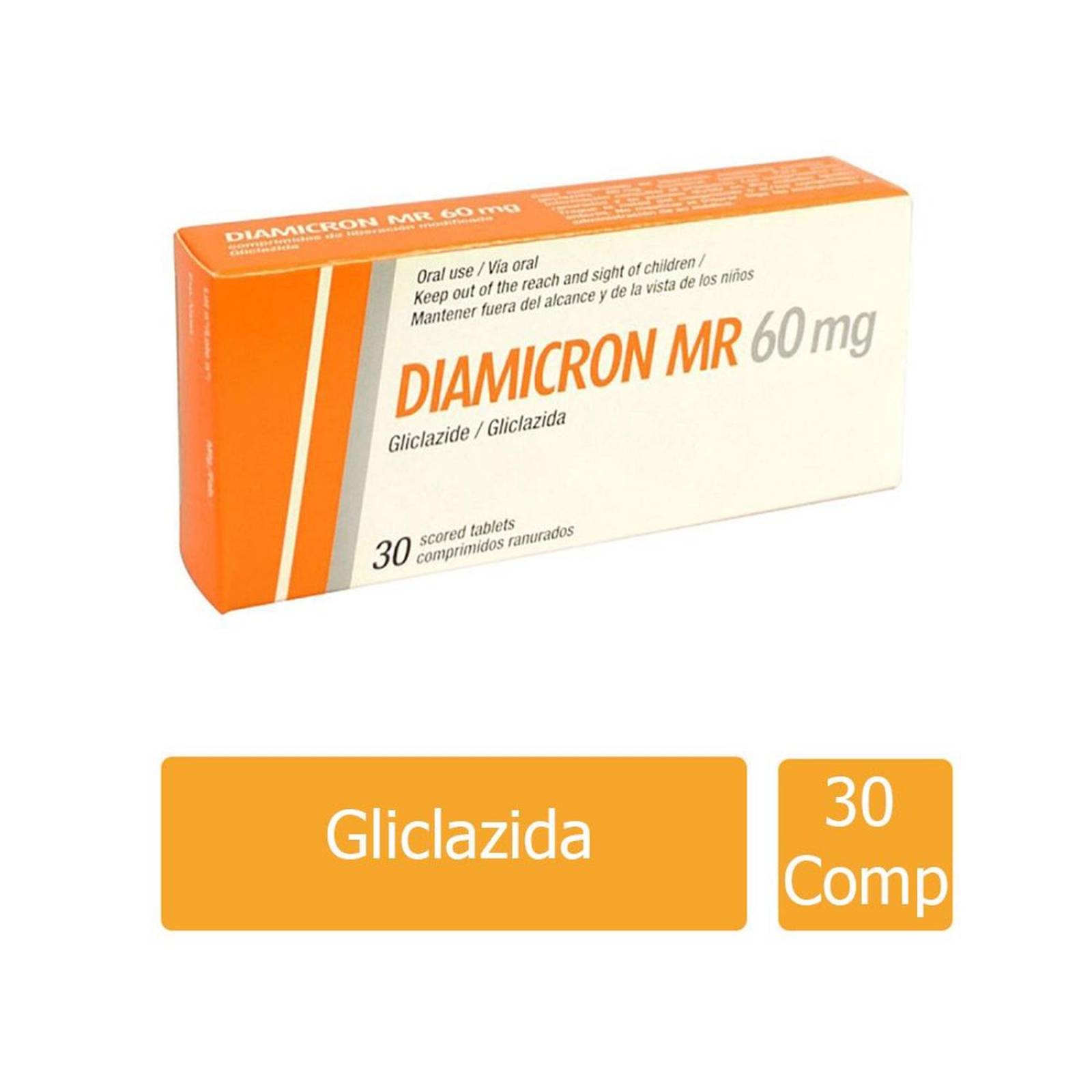 Diamicron MR 60 mg Caja con 30 comprimidos 