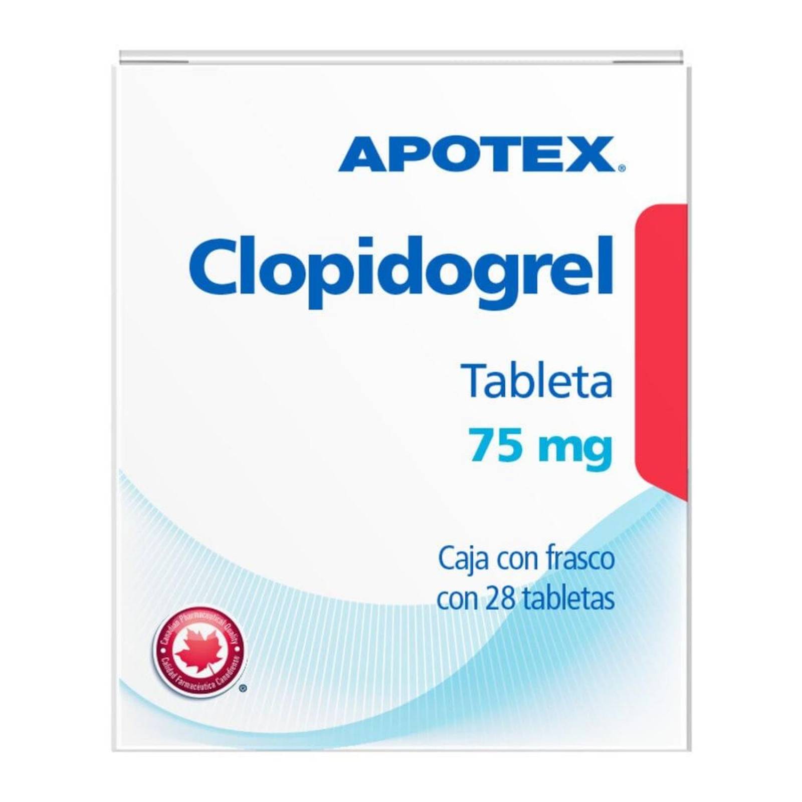 Clopidogrel 75 mg Caja Con Frasco Con 28 Tabletas 