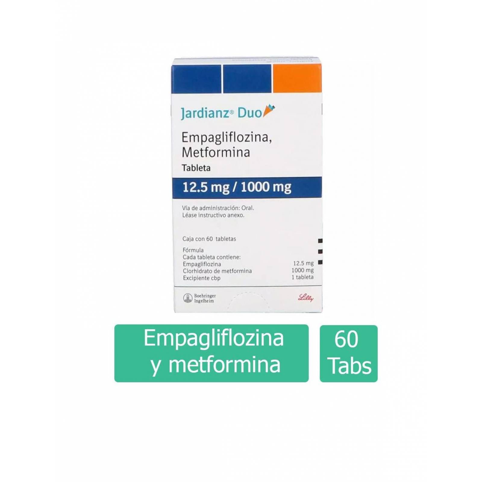 Jardianz Duo 12.5/1000 mg Con 60 Tabletas 