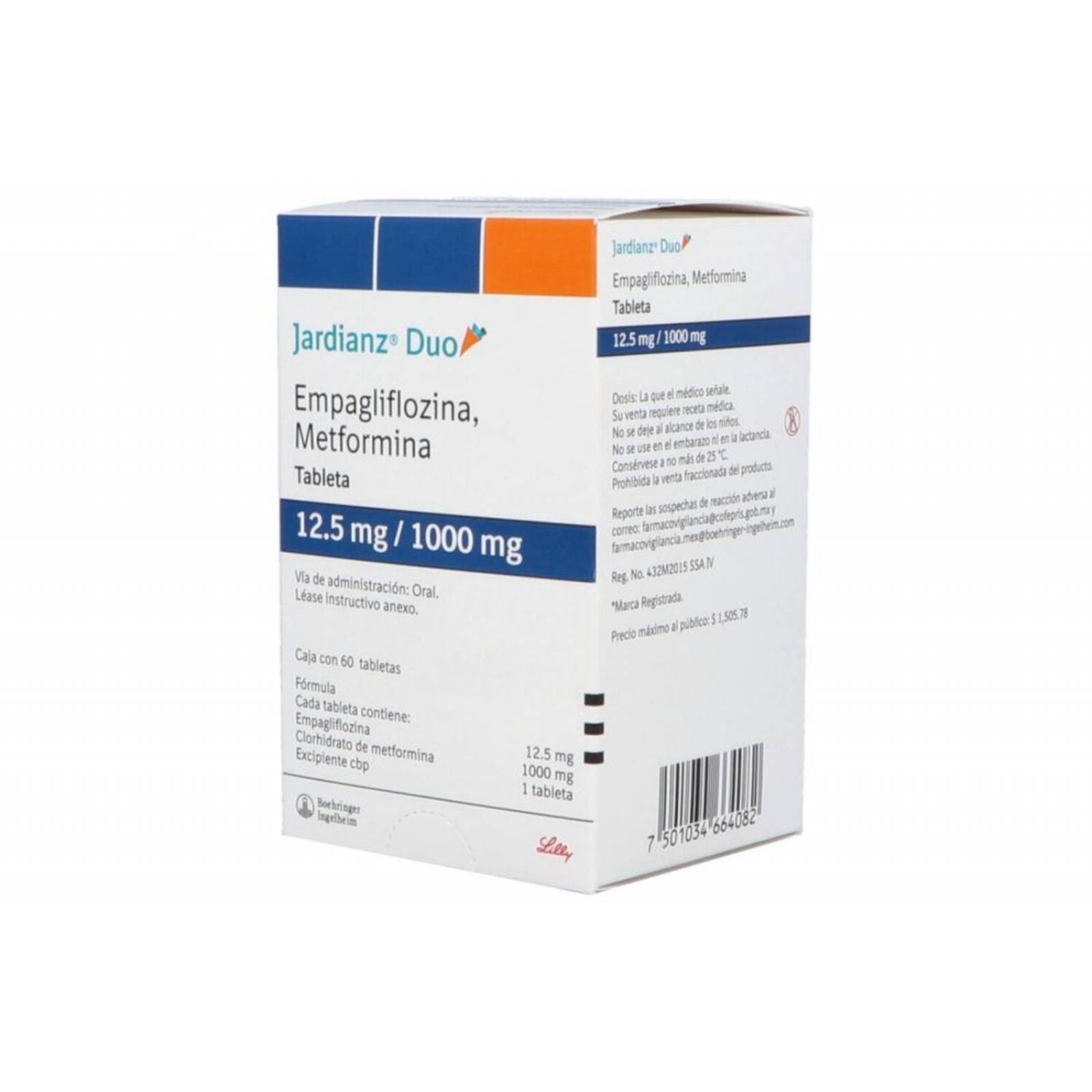 Jardianz Duo 12.5/1000 mg Con 60 Tabletas 