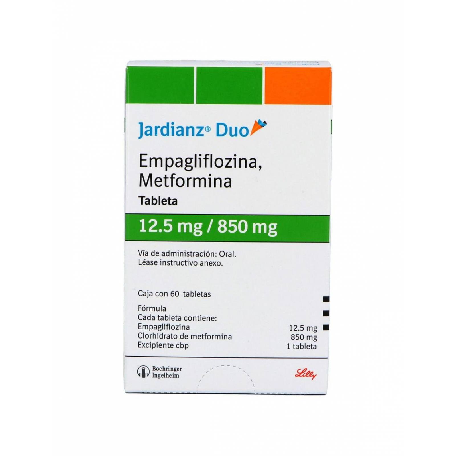 Jardianz Duo 12.5 mg / 850 mg Caja Con 60 Tabletas 