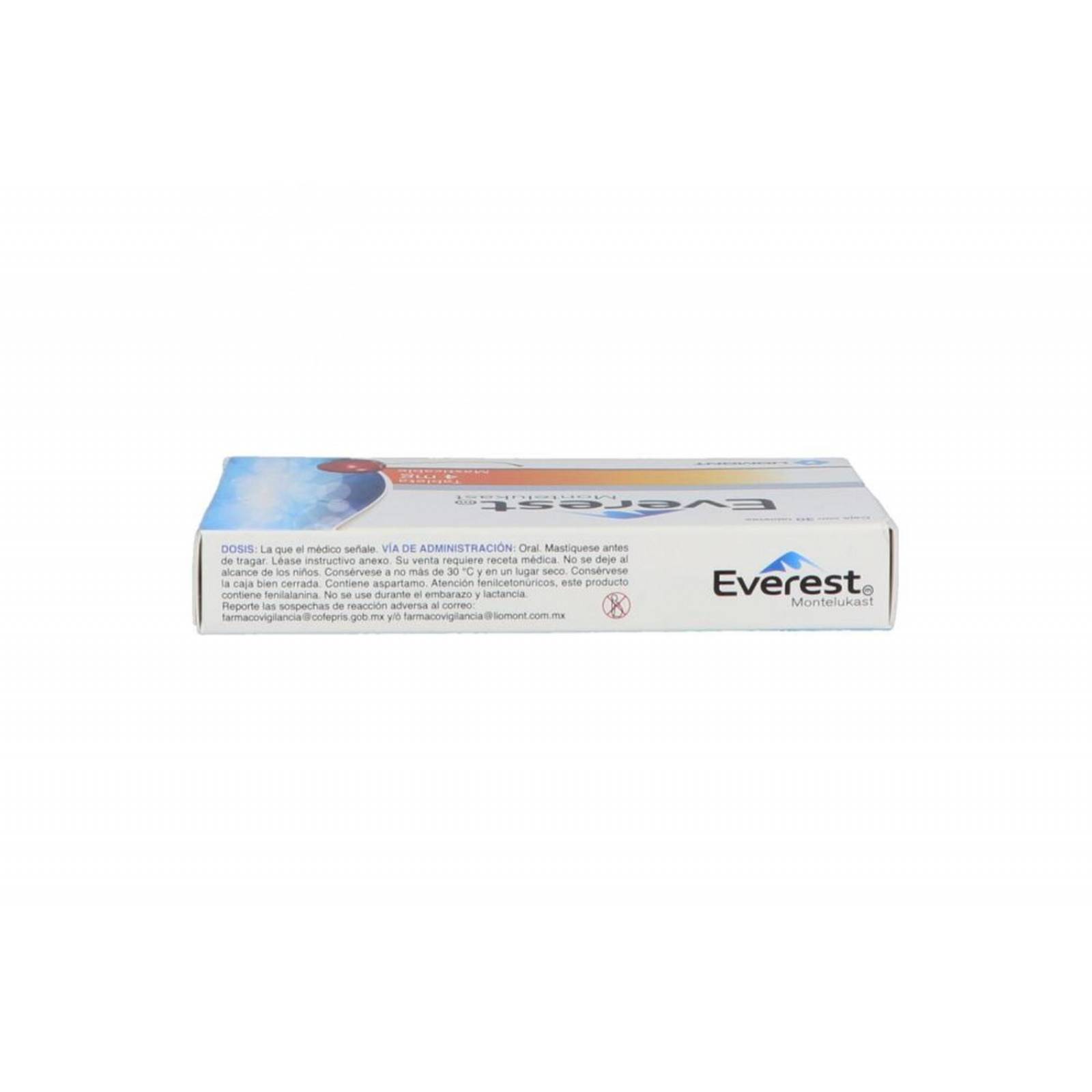 Everest Montelukast 4 mg Caja Con Envase Con 30 Tabletas Masticables 