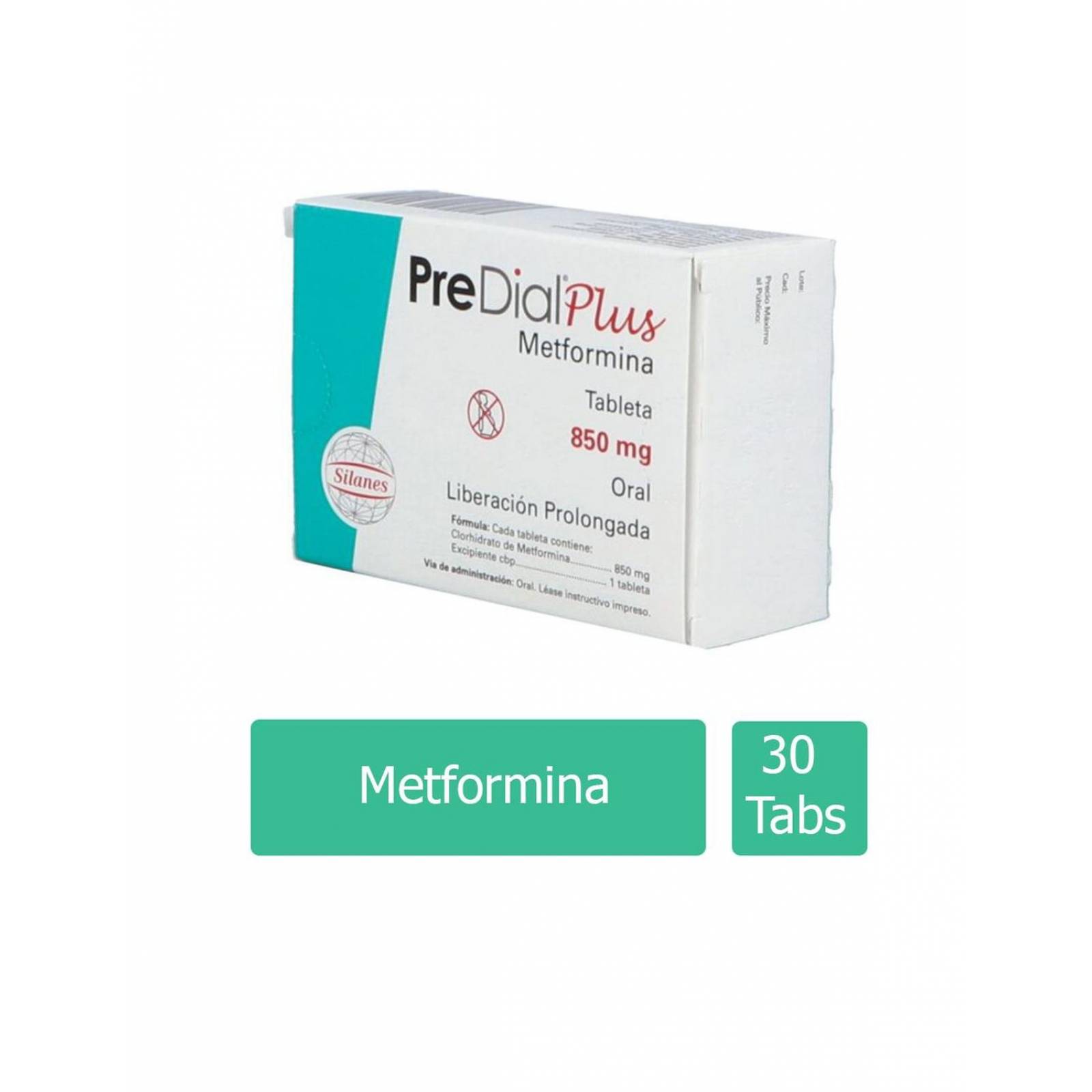 PreDial Plus 850 mg Caja Con 30 Tabletas 