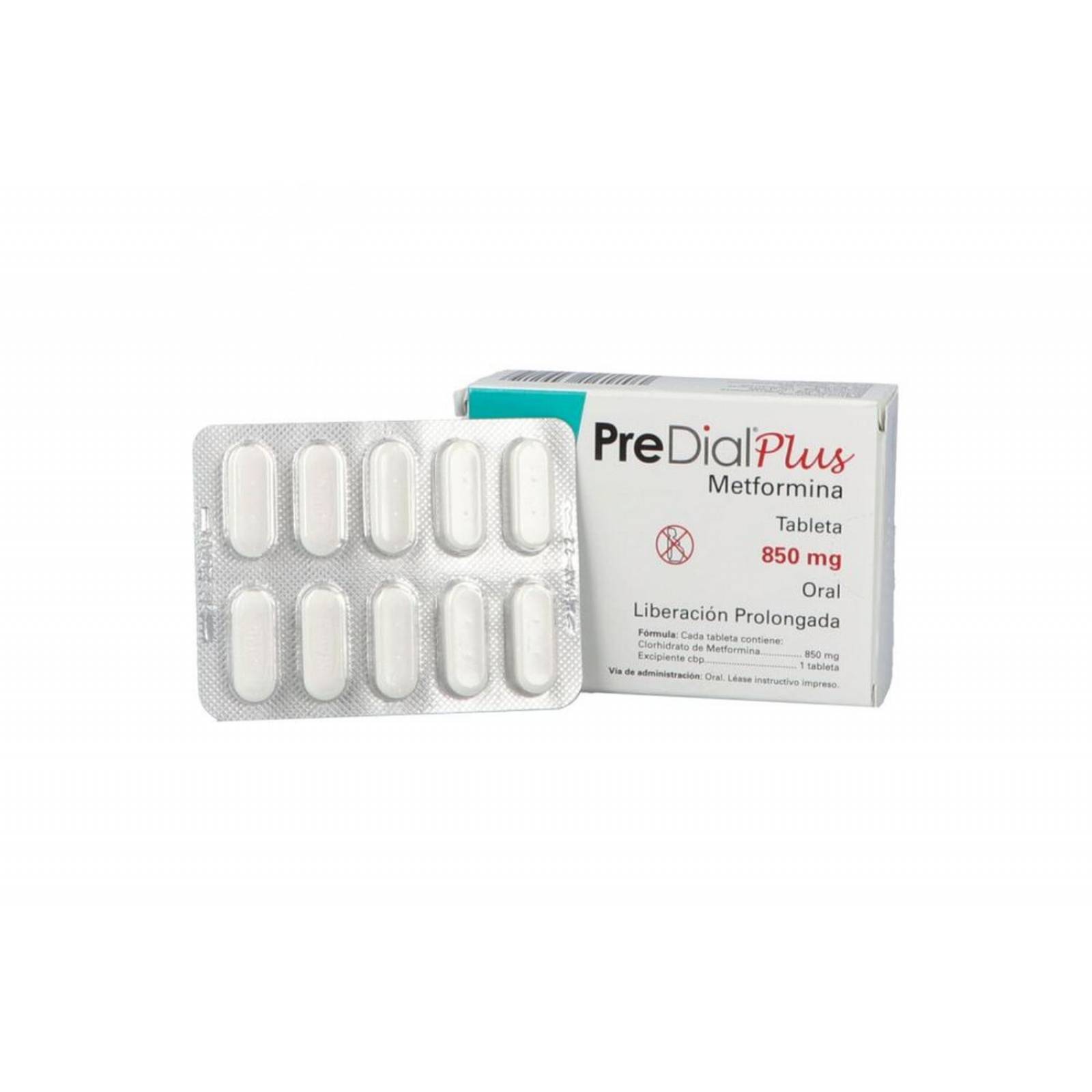 PreDial Plus 850 mg Caja Con 30 Tabletas 