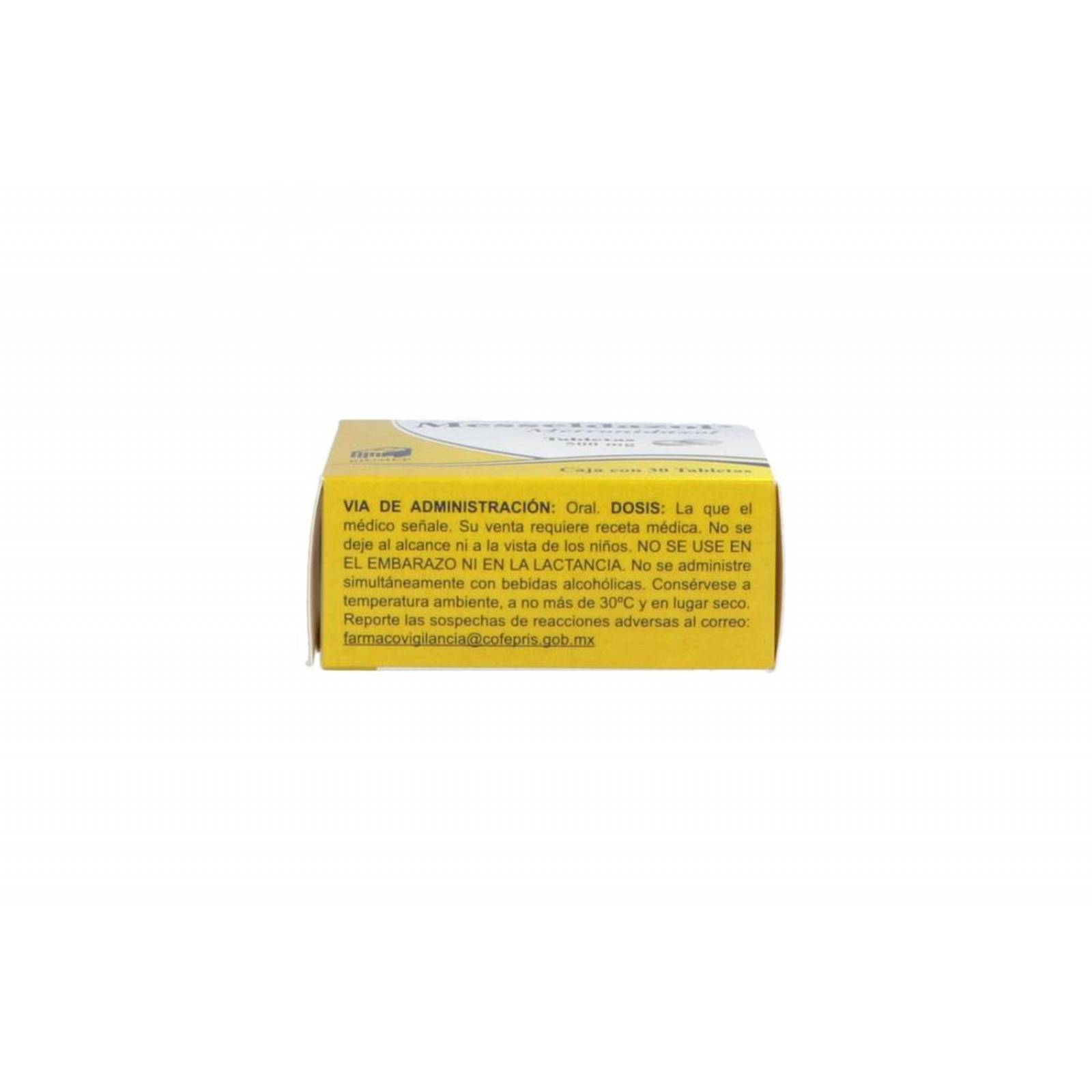 Metronidazol 500 mg. 30 Tabletas 