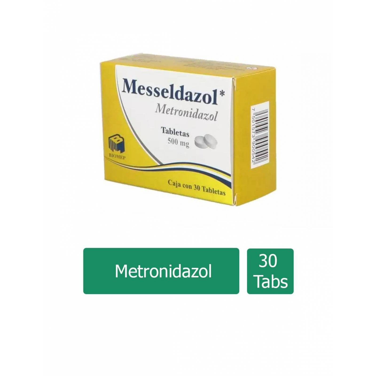 Metronidazol 500 mg. 30 Tabletas 