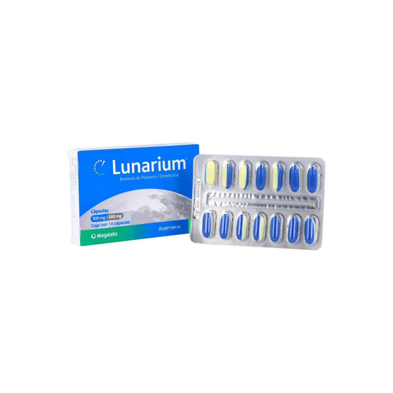 Lunarium 100 / 300 mg Caja Con 14 Cápsulas 