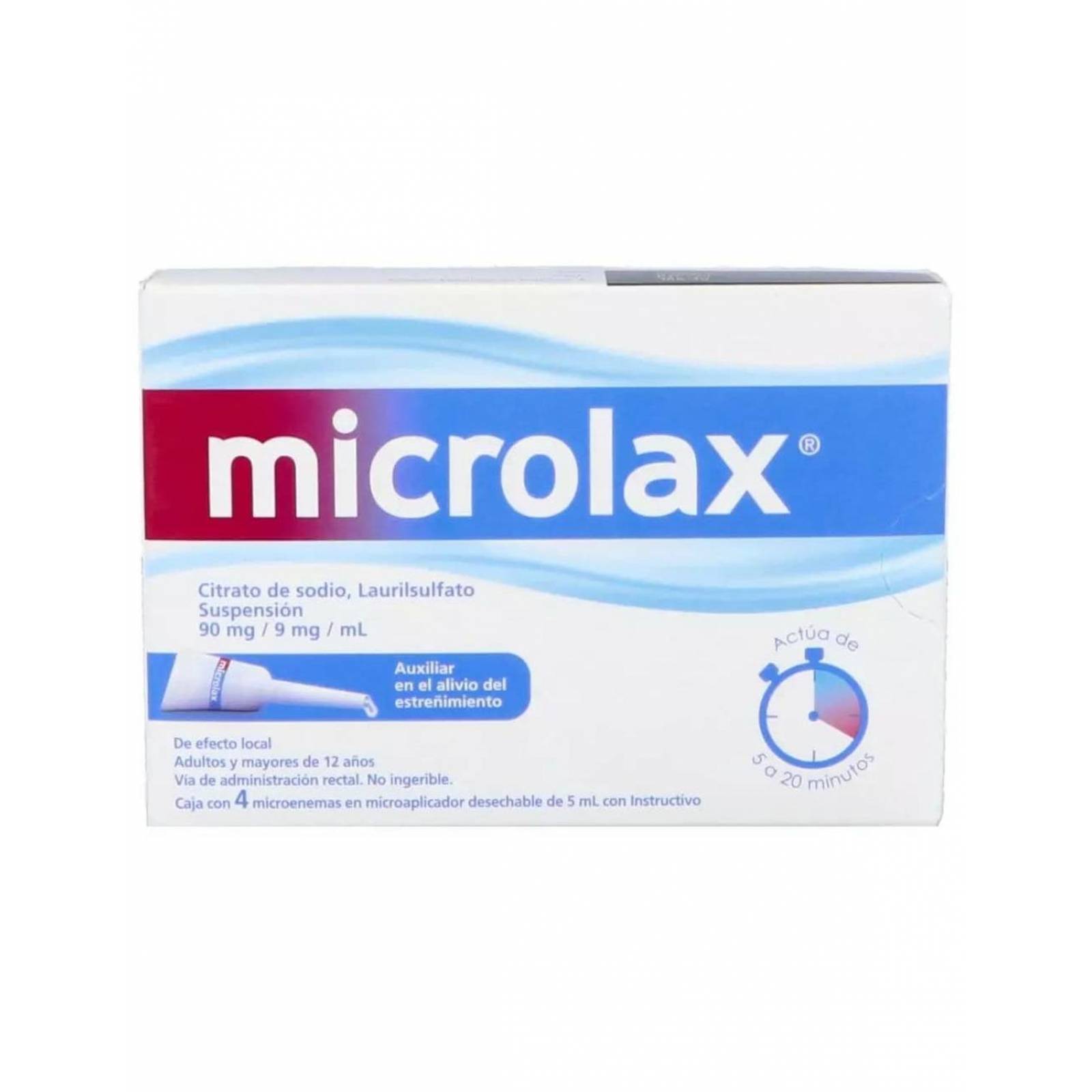 Microlax 5 mL Caja Con 4 Microenemas 