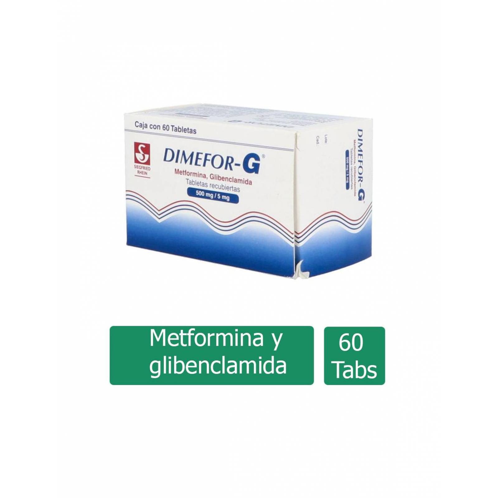Dimefor G 500 mg / 5 mg Caja Con 60 Tabletas 