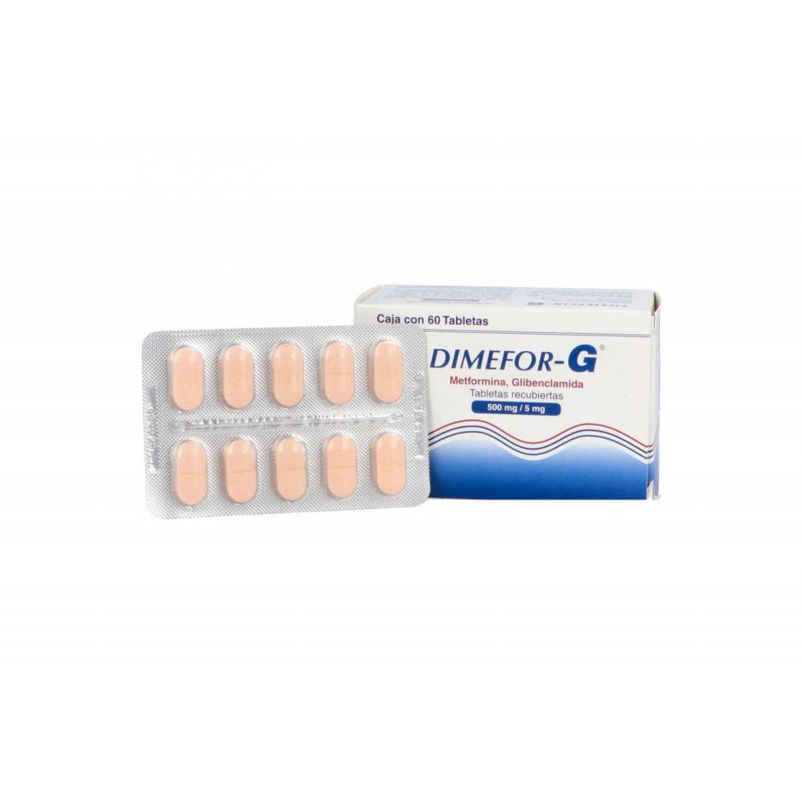 Dimefor G 500 mg / 5 mg Caja Con 60 Tabletas 
