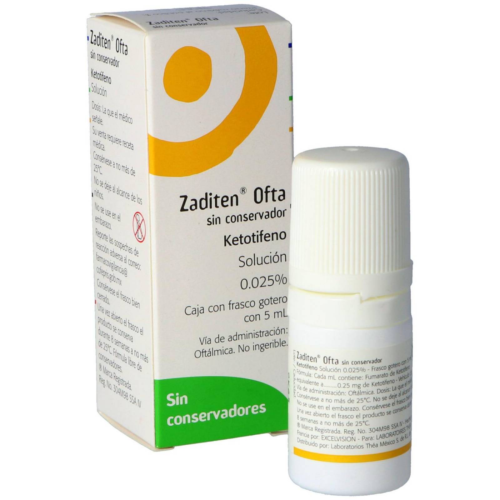 Zaditen Ofta 0.025 % Caja Con Frasco Gotero Con 5 mL 
