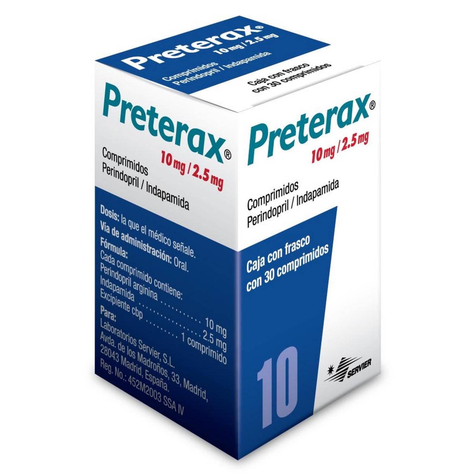 Preterax 10 mg / 2.5 mg Caja Con 30 Comprimidos 