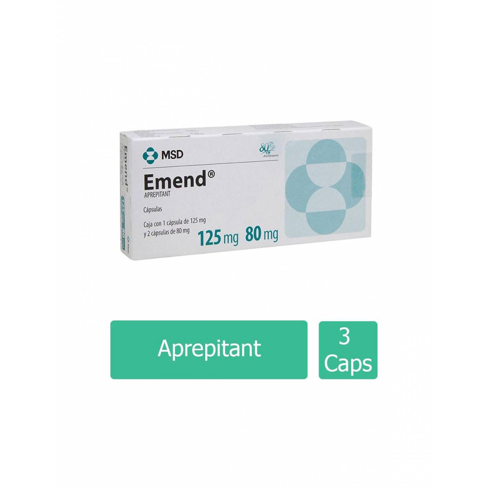 Emend 125 mg/80 mg Caja con 3 Cápsulas 