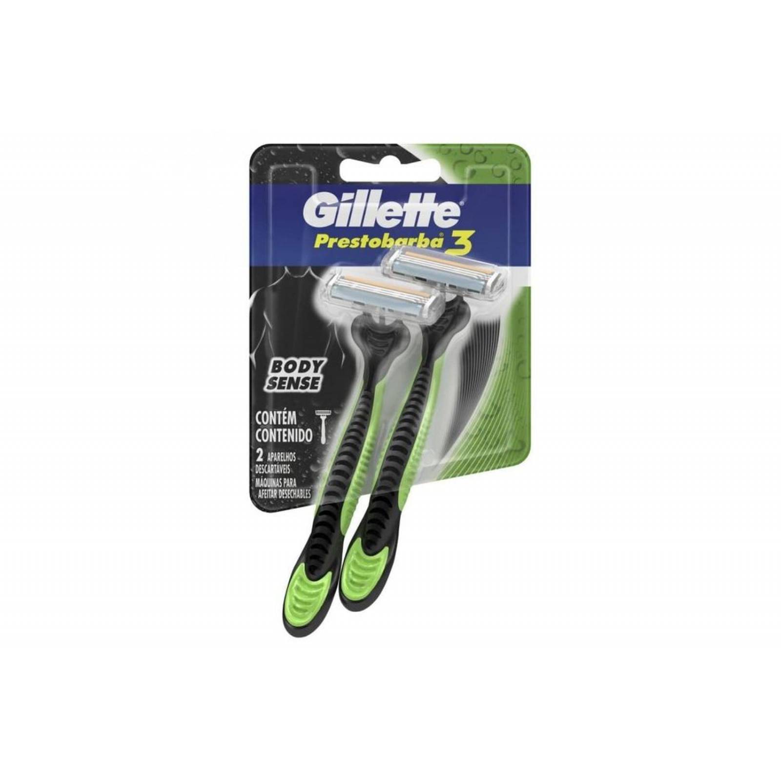 Gillette Prestobarba 3 Máquina De Afeitar Desechable Empaque Con 2 Piezas