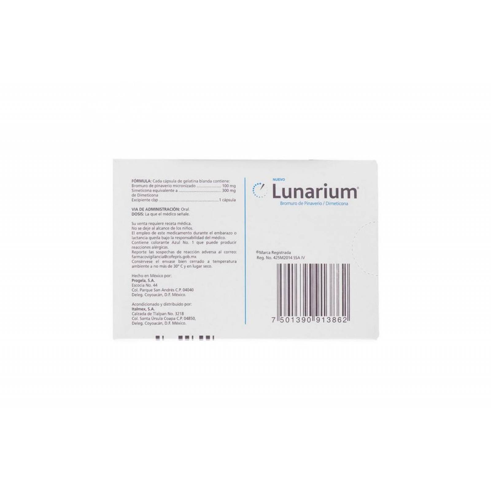 Lunarium 100 / 300 mg Caja Con 28 Cápsulas 