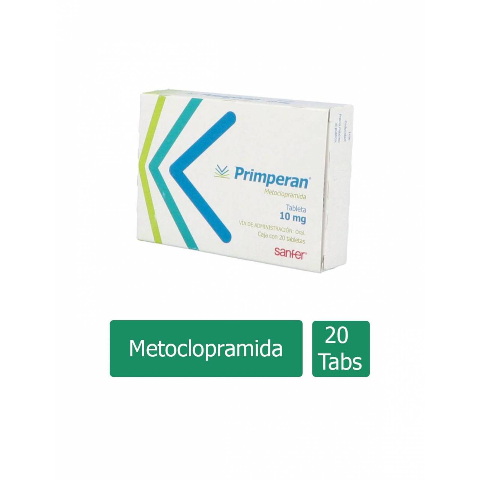 Primperan 10 mg Caja Con 20 Tabletas 