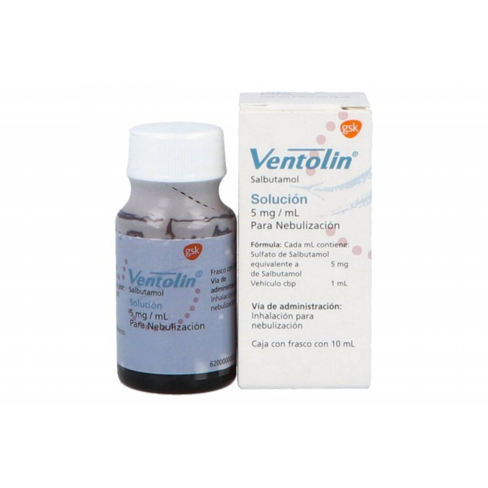 Ventolin Solución 5mg/mL Caja Con Frasco Con 10mL 