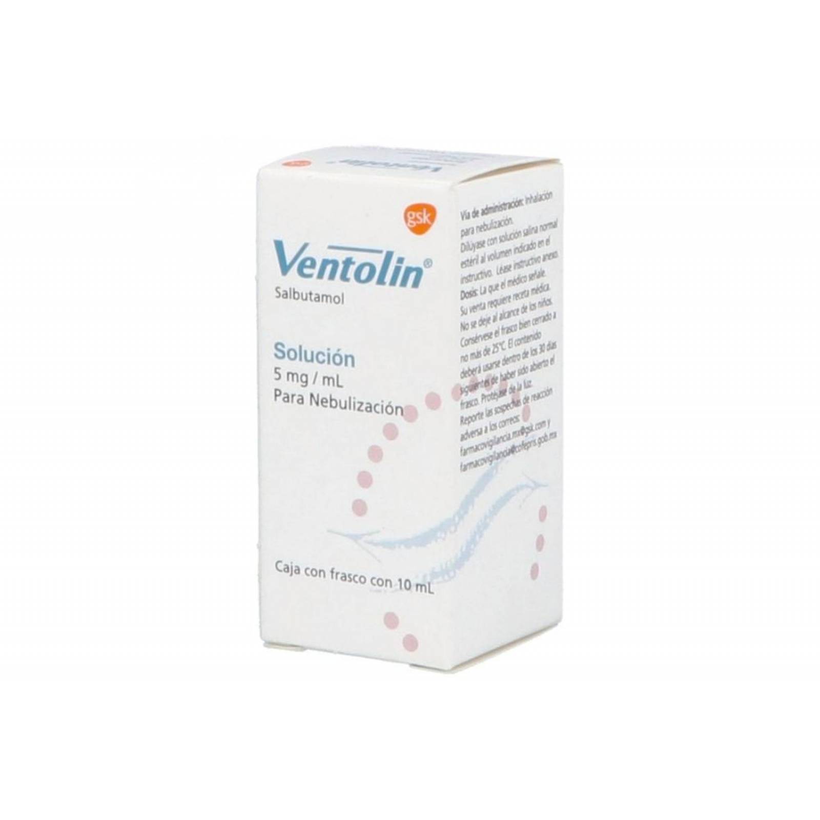 Ventolin Solución 5mg/mL Caja Con Frasco Con 10mL 